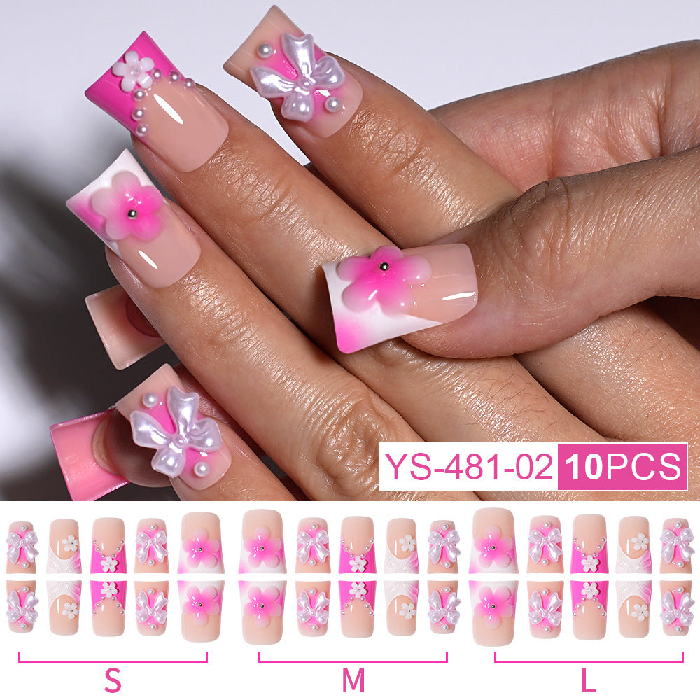 New duck bill nail wearing candy color lollipop duck bill shape  foreign trade hot nail press on nails (MOQ=3)