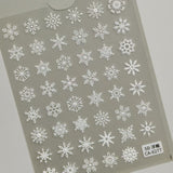 Winter Christmas Snowflake Nail Art Sticker 5D Embossed Three-dimensional White Hollow Snowflake Nail Sticker Ornament CA