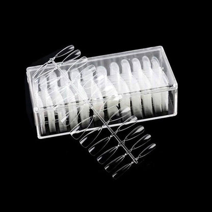 Nail Tips Nail piece Wearable transparent almond nail polish water drop nail ballet nail seamless 504 pieces Boxed patch manicure fake nail