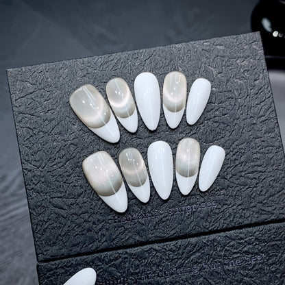 Whitening Simple Nail Art Wear Nail Removable Pure Hand Wear Nail | 365nails