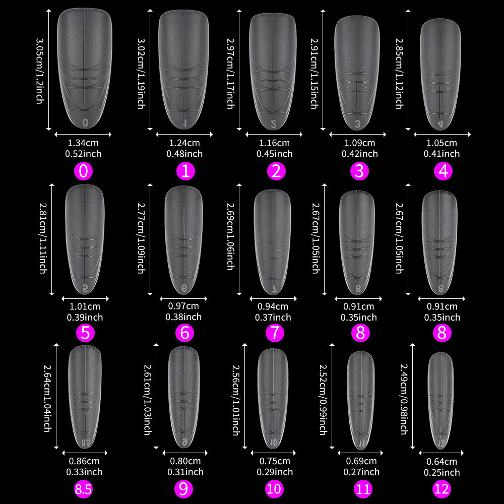 365nails: "No-File Matte Nail Tips with Guide Lines" – Short Square/Almond Nail Extensions