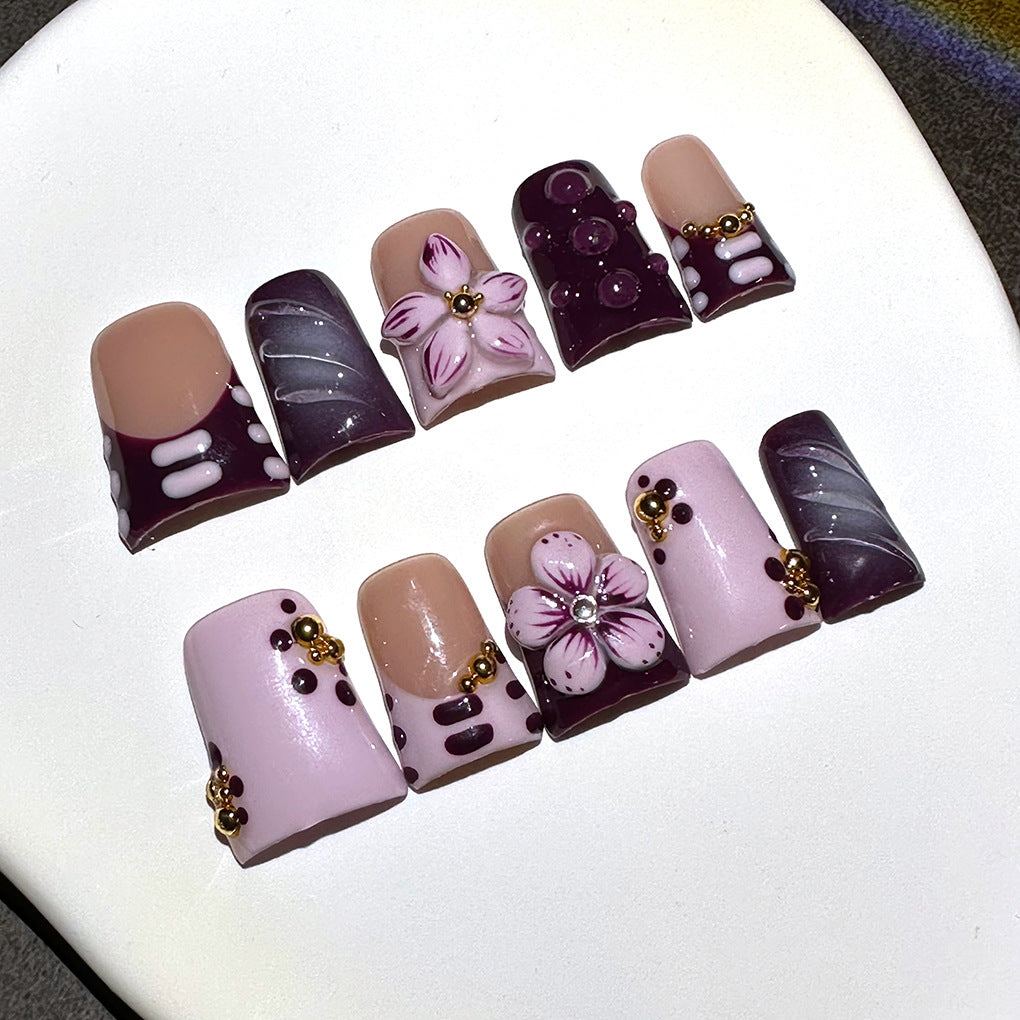 Grape Purple French Duckbill Press-On Nails