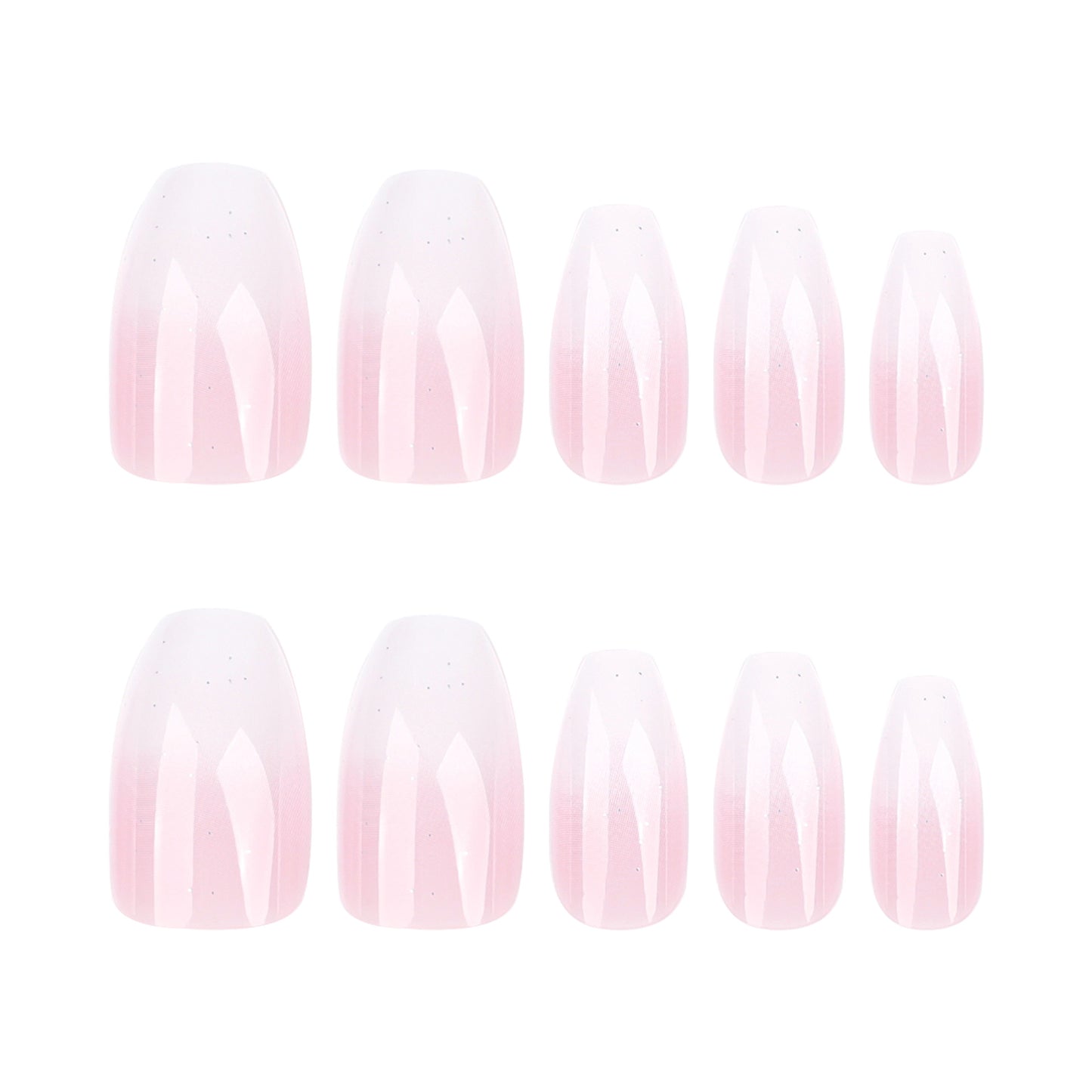 simple wearing nail powder white gradual change splicing wearable nail short ballet manicure fake nail wholesale｜365nails