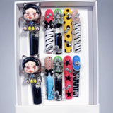 Pop Art Cartoon Doll Colorful Statement Press On Nails