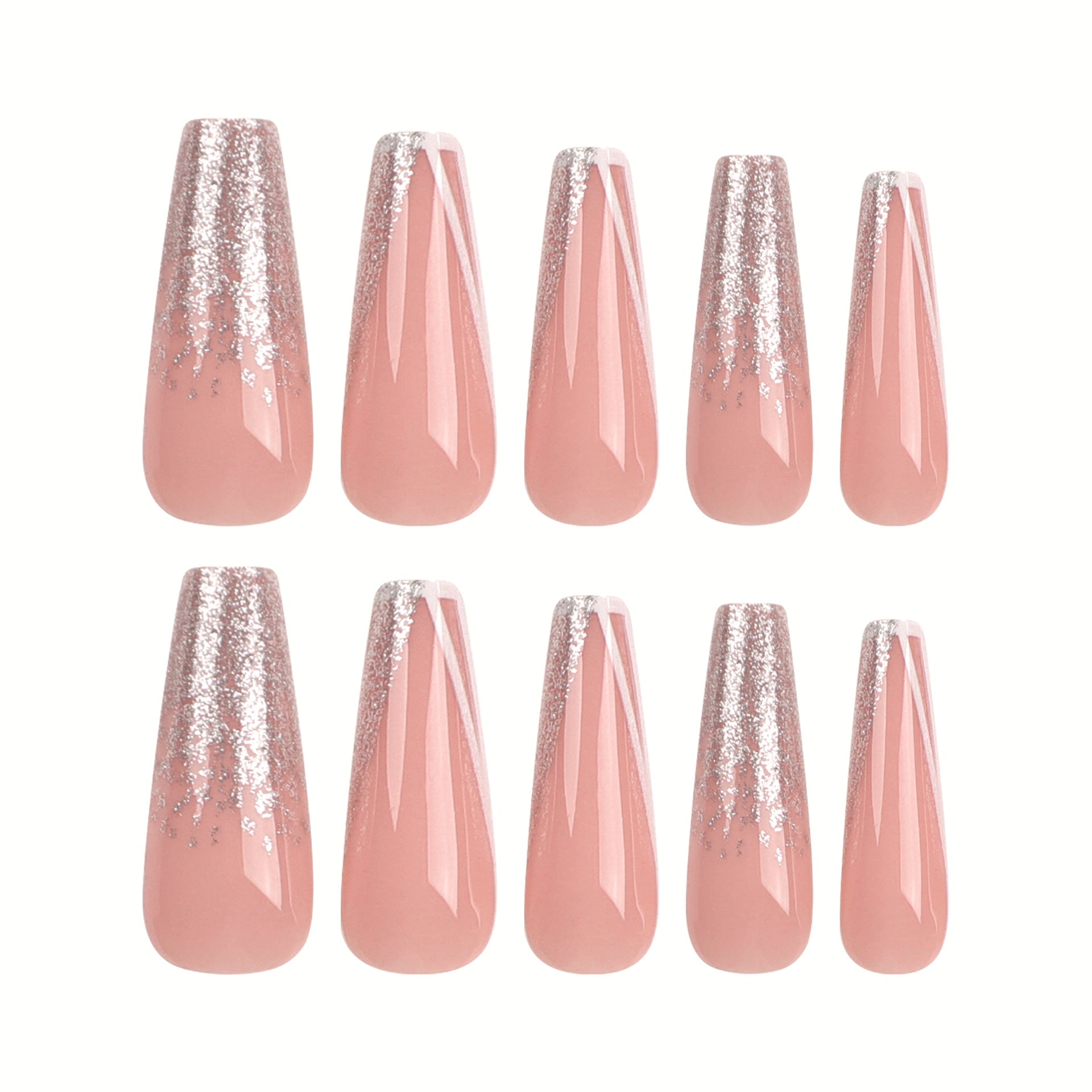 French white edge long ballet  silver glitter nail art  explosion autumn and winter   finished product｜365nails