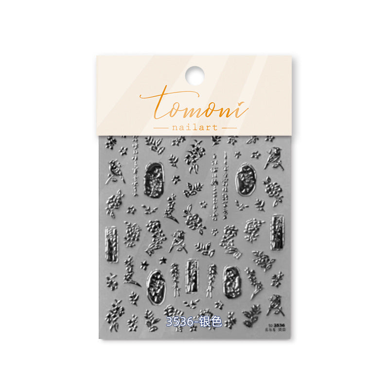 New Gold Foil Floral – Luxe Chinese Style Nail Art Set