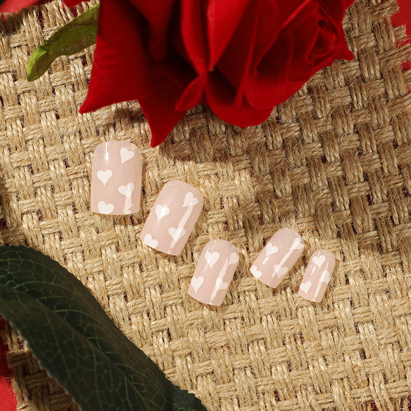 Coussins à ongles blancs poudre pour la Saint-Valentin, réutilisables, avancés｜365nails