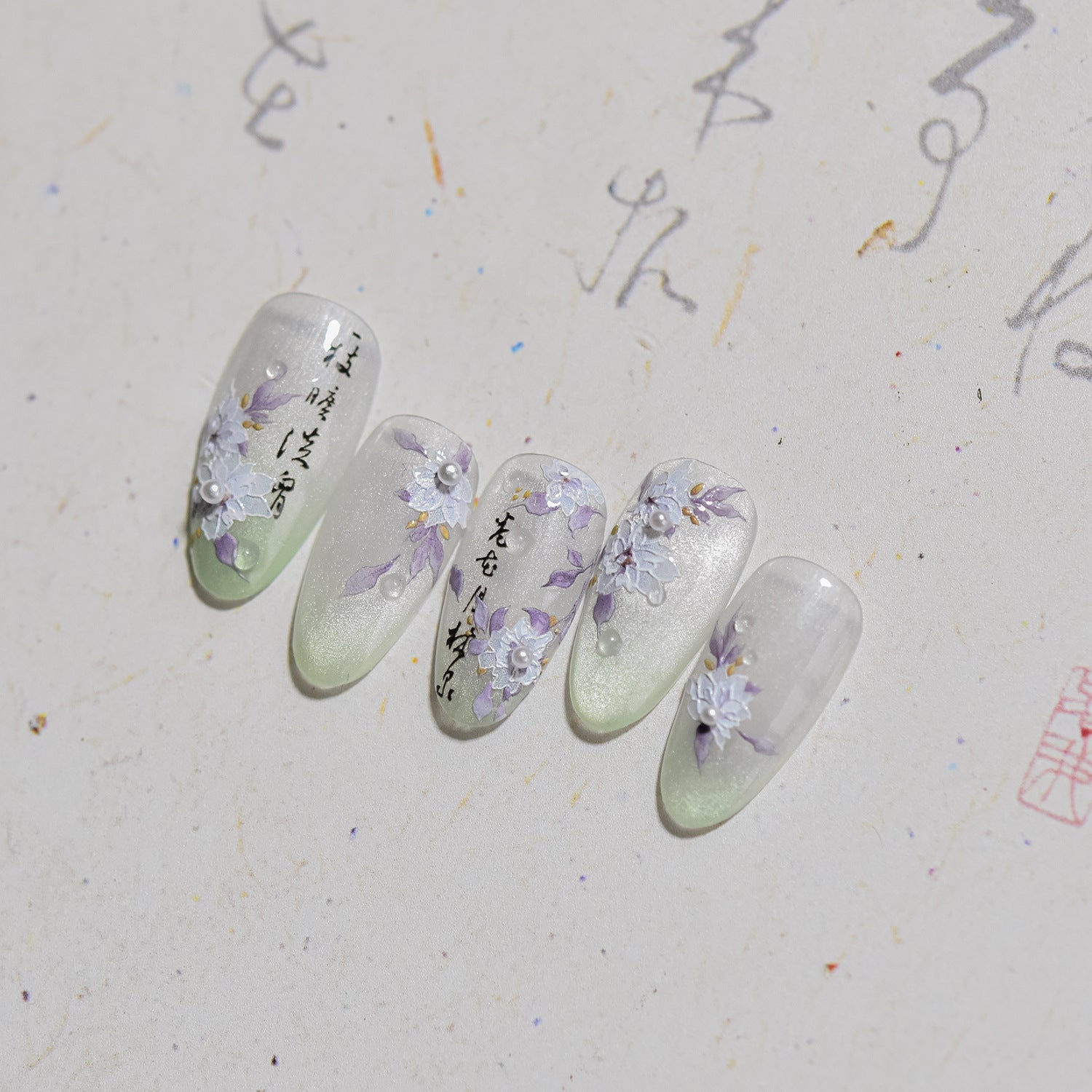 365nails: "Oriental Lily & Calligraphy" – Nail Art Stickers