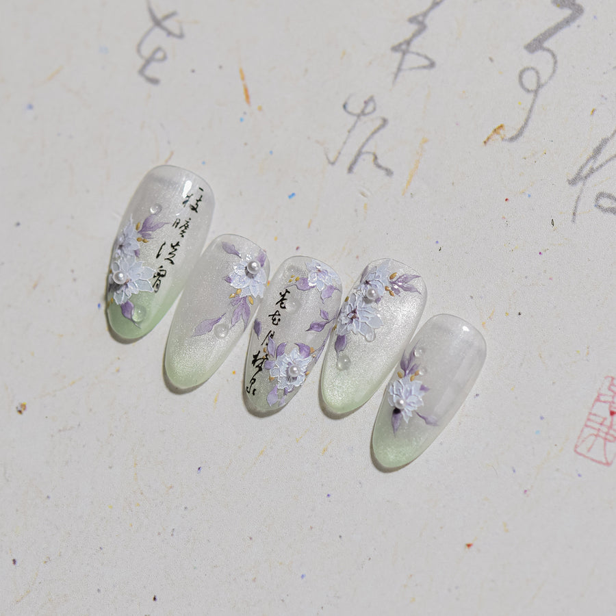 365nails: "Lys Oriental & Calligraphie" – Autocollants Nail Art