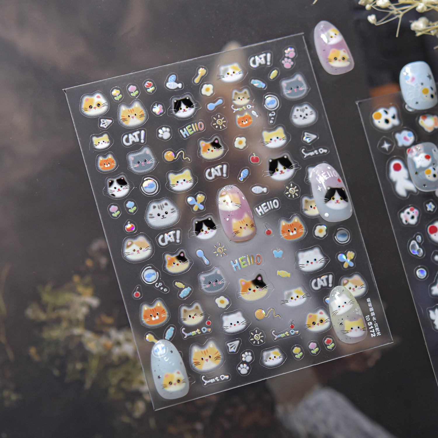 Cute Critter Dot Collection: "Playful Buddies" – 3D Embossed Nail Sticker