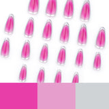 hot-selling  pads, rose red smudge , silver French circle, almond nail pads, wholesale.｜365nails