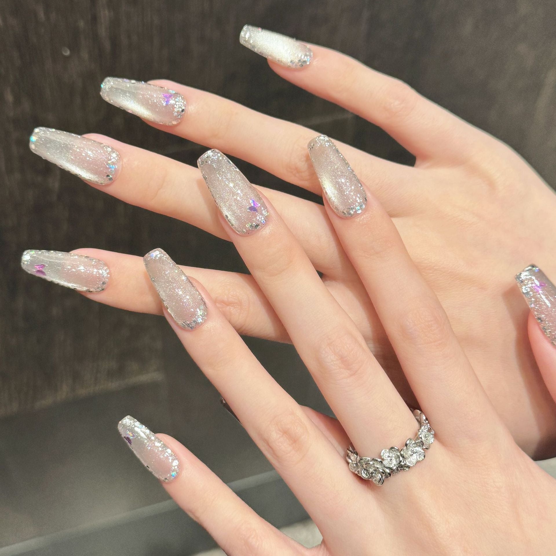 365nails: "Starlight Kiss" – Iridescent Cat Eye Butterfly Handmade Nails