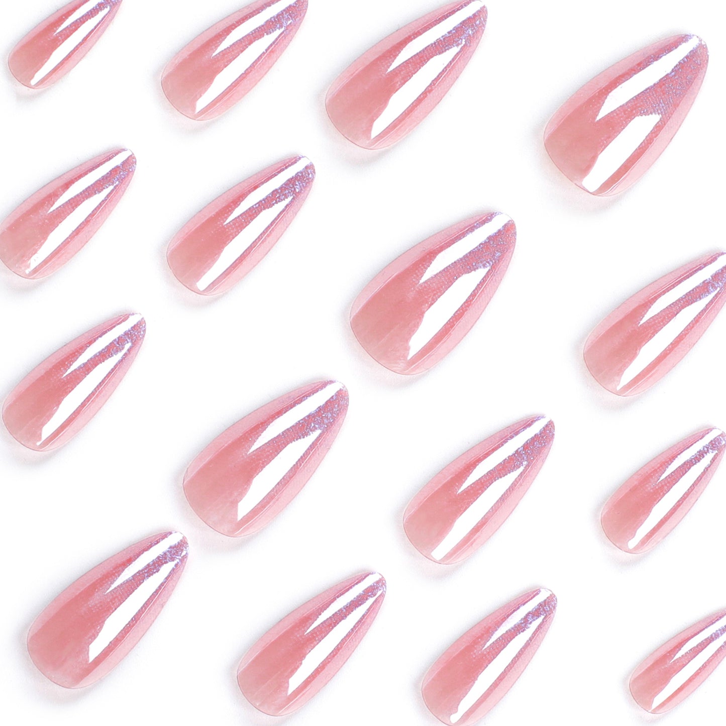 wholesale nude laser nail art long almond  ｜365nails