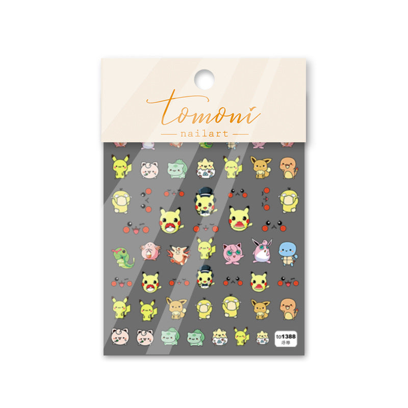 365nails: 피카츄 포켓몬 귀여운 캐릭터 네일 스티커