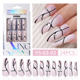 Hand-worn nail Premium  French ladder Sweet removable patch False nail Long prefabricated manicure