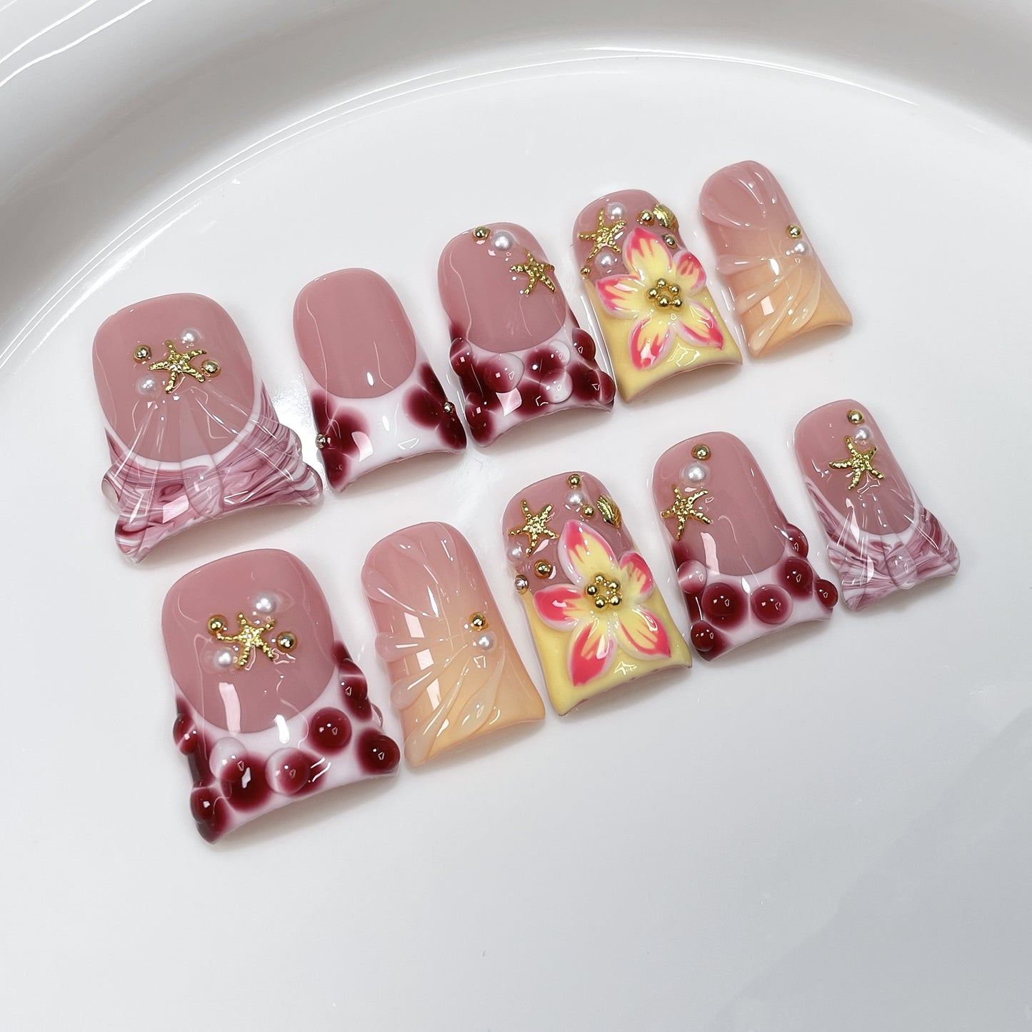 Sunset Petal Series Press-On Nails