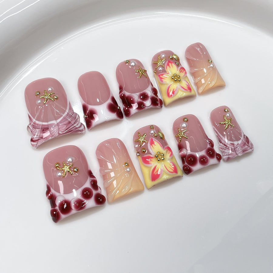 Sunset Petal Series Press-On Nails