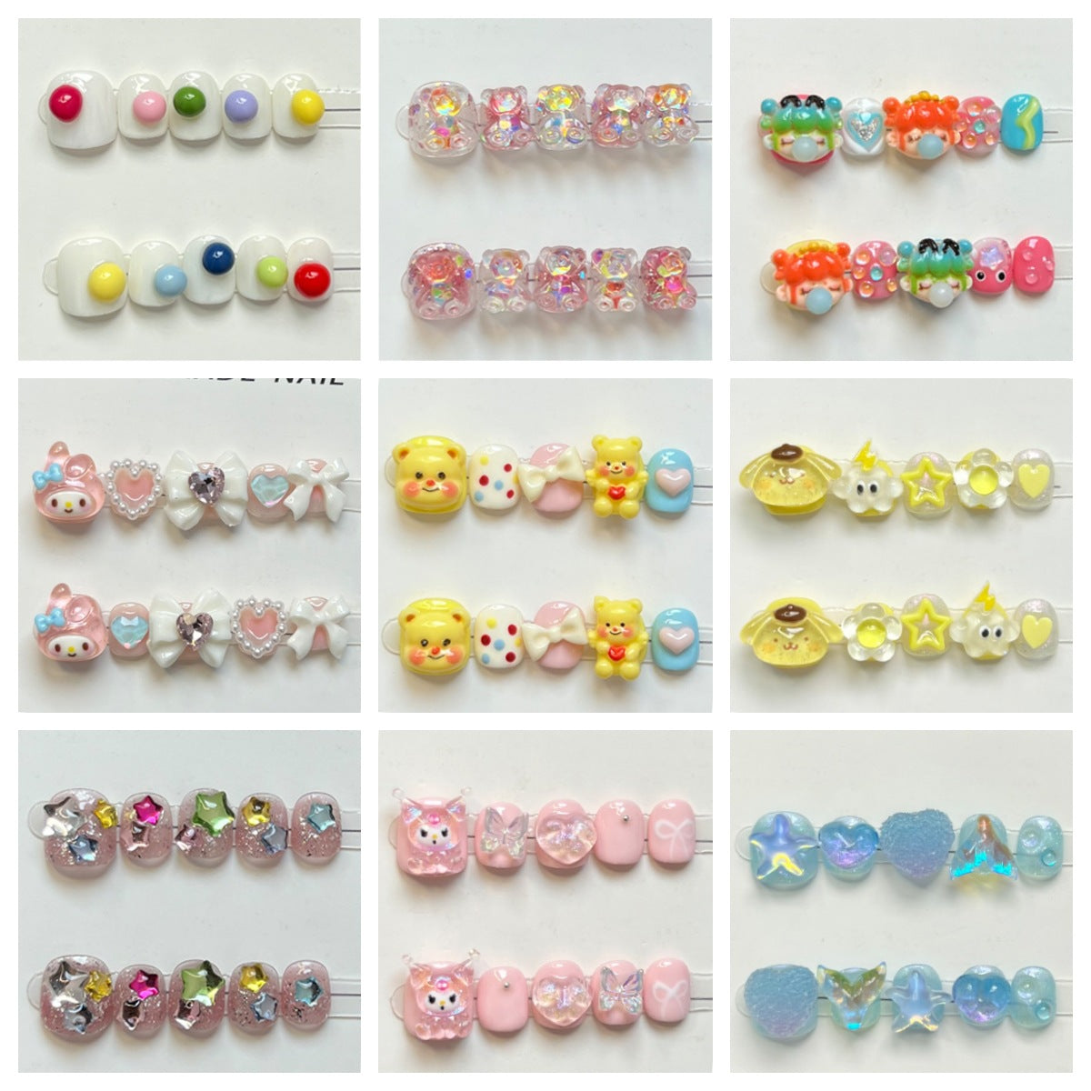 Cute Cartoon Kids Press On Nails Collection