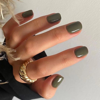 Factory direct sales of 24 pieces of manicure classic solid color wearable nail film short wearable removable nail film wholesale｜365nails
