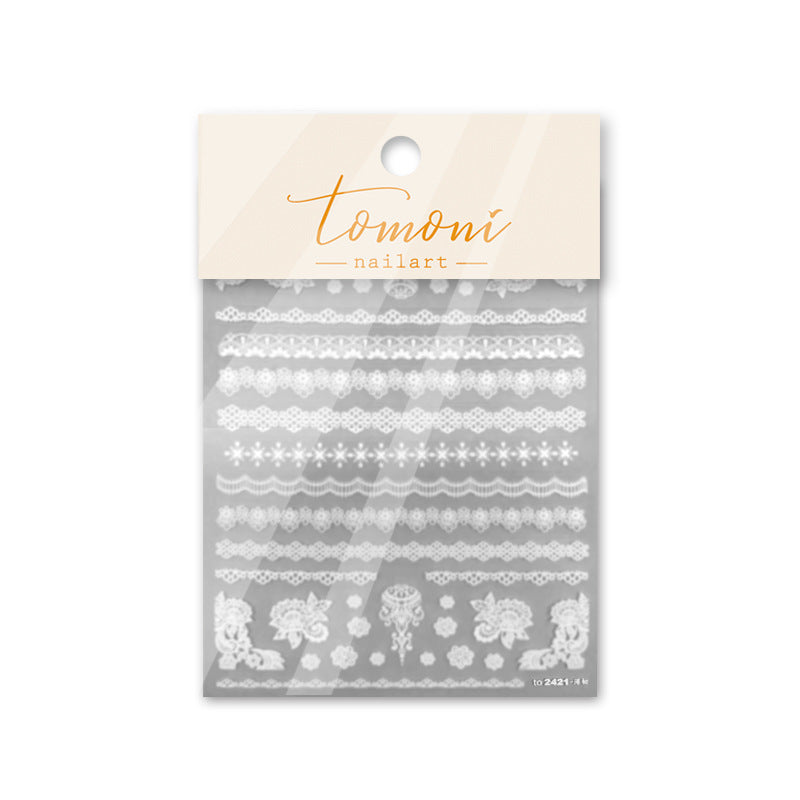 Conjunto de Adesivos de Unha Vintage de Renda e Floral – "Romance Elegante de Renda"