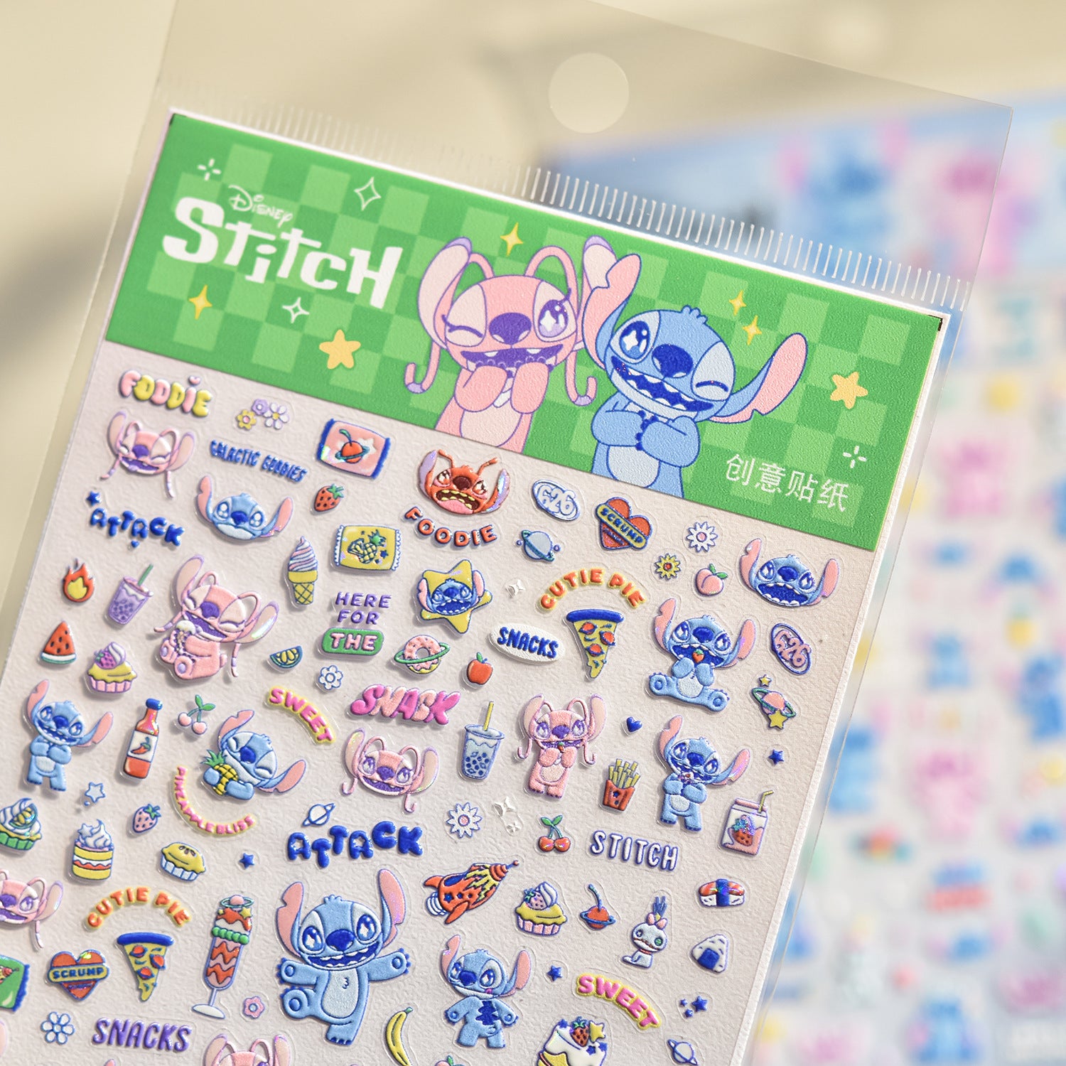 Lilo & Stitch: "Hora do Lanche" – Adesivo de Unha 3D em Relevo