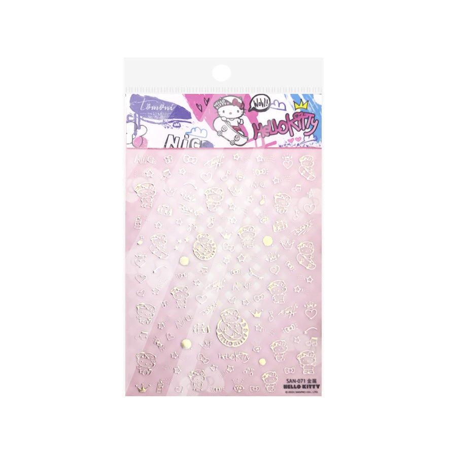 365nails: "Hello Kitty Metallic Outline" – nail art stickers