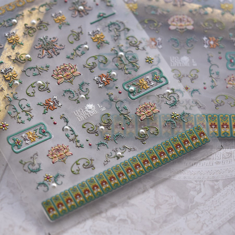 365nails: "Bohemian Lotus Embossed Crystal" – Nail Art Stickers
