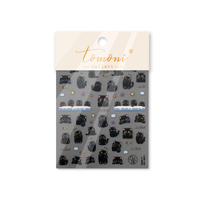 Vintage Cursive English Collection: "Vintage Love Letter" – 3D Embossed Nail Sticker