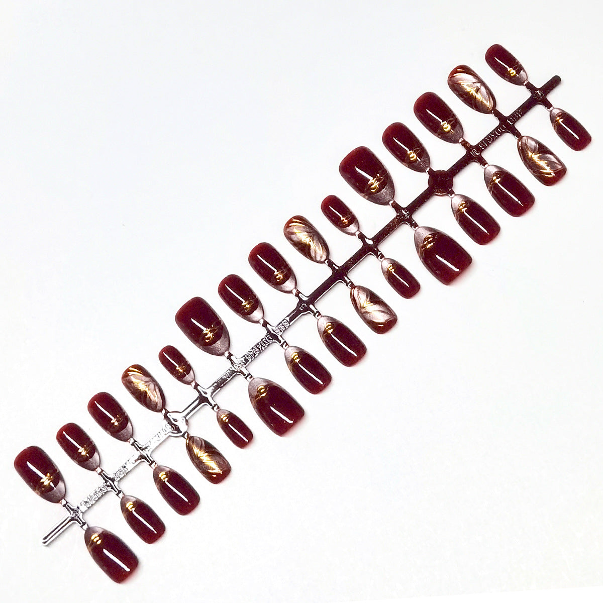 Midnight Bloom Collection: "Silver Orchid" – Medium Almond Press-On Nails