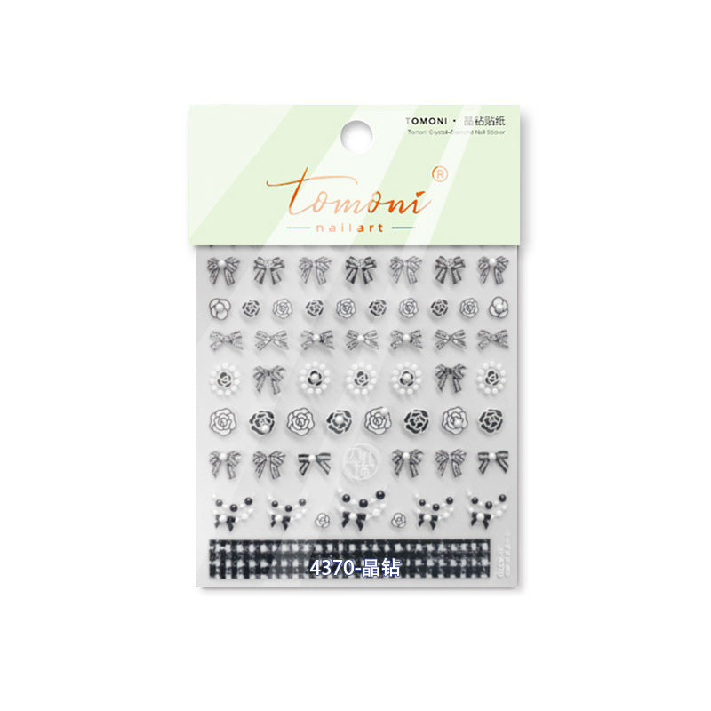 Tweed Bow Pearl Collection: "Chanel Bow" – 3D Embossed Nail Sticker