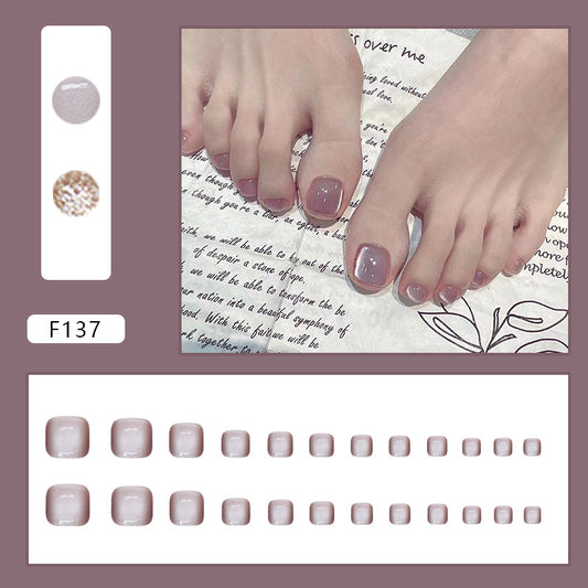 Chaser cat eye  and Press-on toenails  Toenail  Purple Solid Color  24 Pieces｜365nails