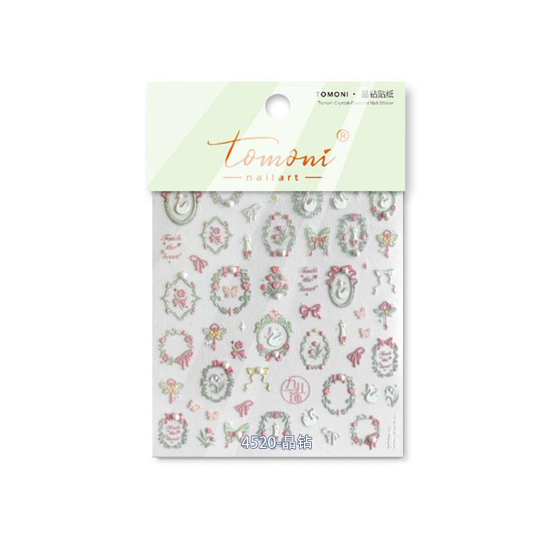 Crystal Diamond Frame – Elegant Vintage Nail Art Stickers