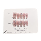 Uñas postizas hechas a mano con brillo ruborizado, parche de camelia tridimensional, pegatinas para uñas cortas, venta al por mayor | 365nails