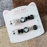 365nails: "edgy sweet bear" – short round handmade kids press-on nails