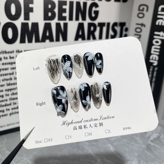 Adesivo de gesso artesanal com cola, pequena flor de pérola, para arte em unhas, cola para unhas, atacado, 365nails