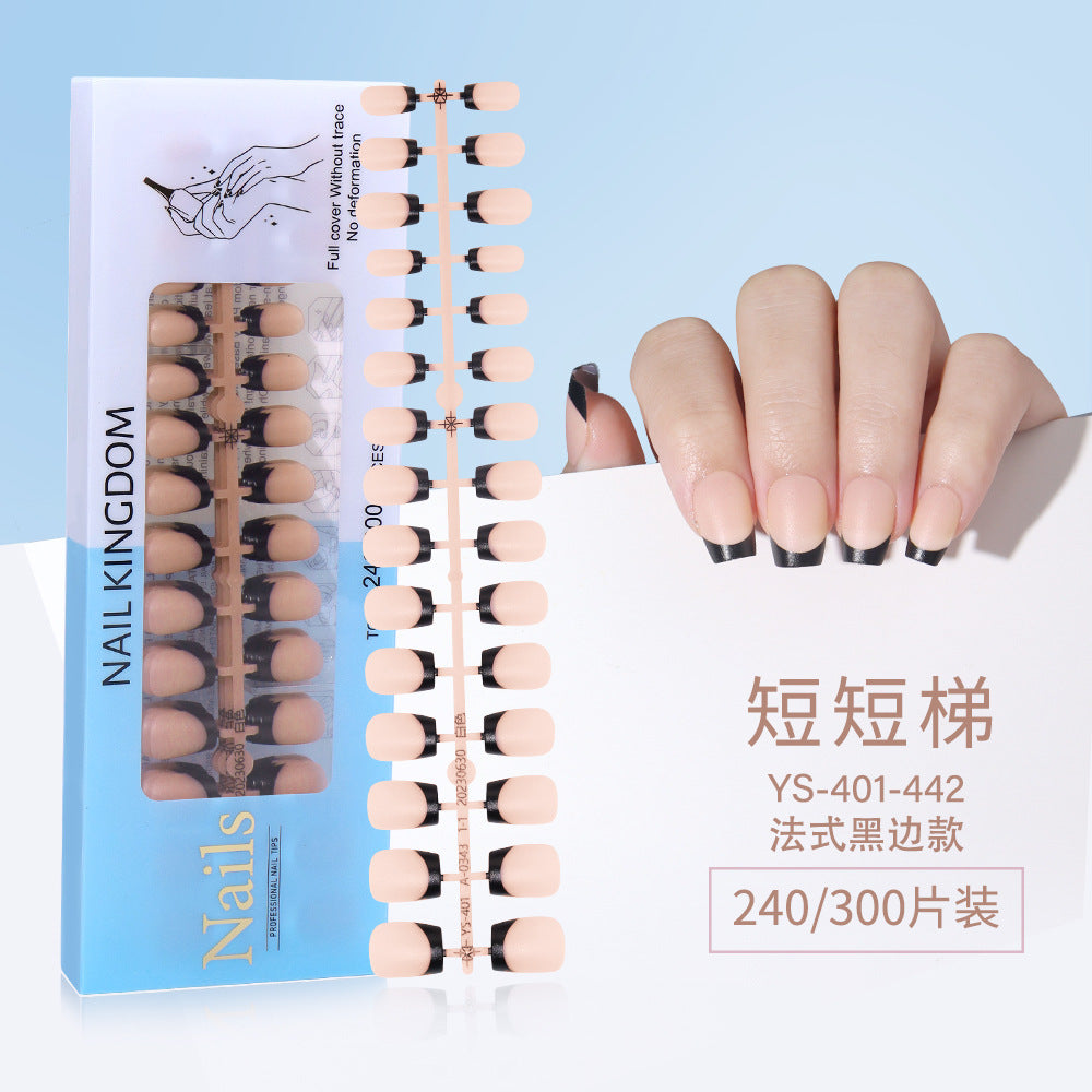 Nail Tips New  French press on nails 240 pieces boxed fake nail manicure work in progress matte full sticker French nail piece