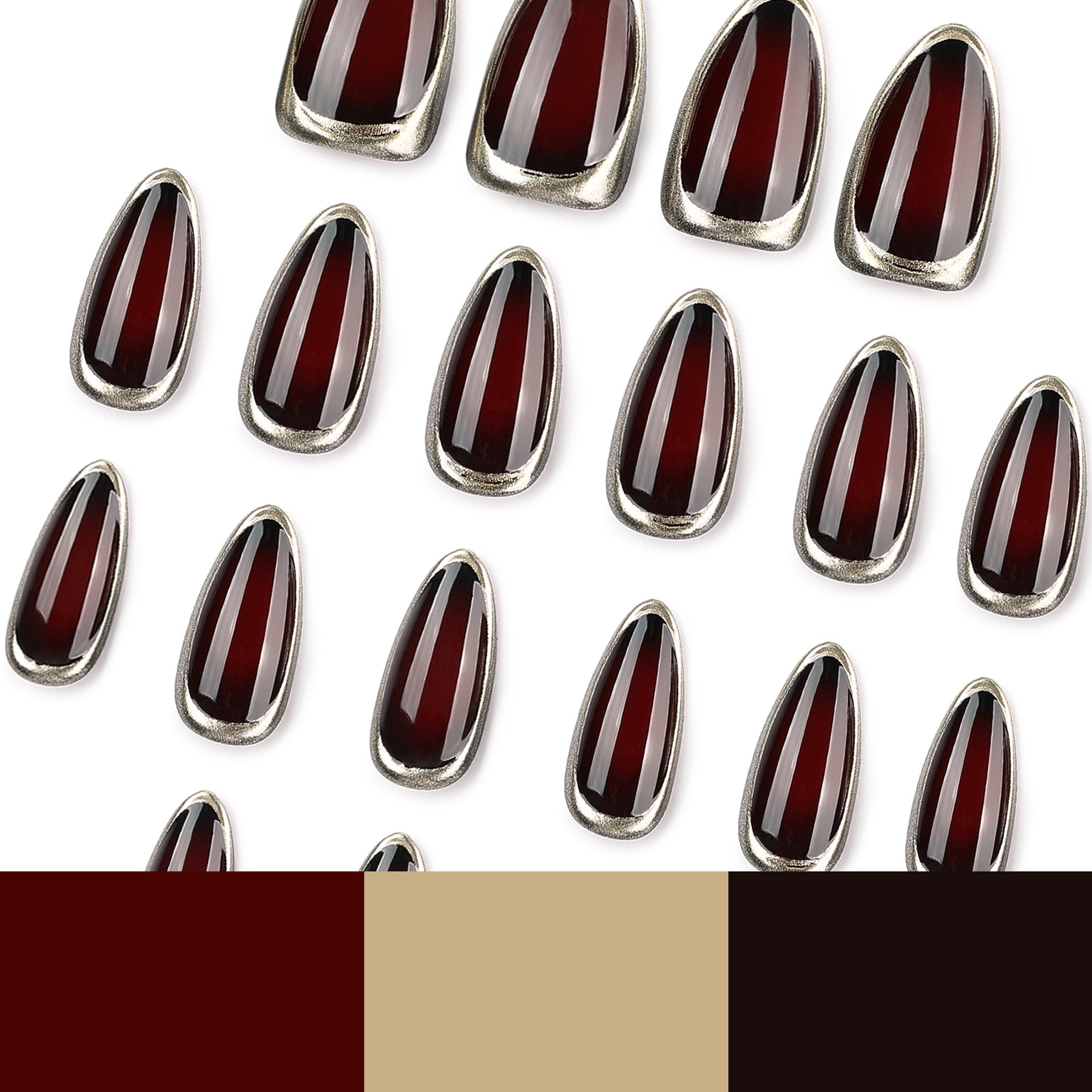 Lefan Cross-border Hot-selling Merrad Wearable Nail Nail Tips 3D Fake Nails Almond Nails Wearable Nail Tips Wholesale