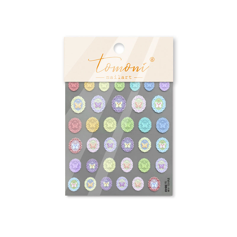 365nails: Adesivos de Unha Brilhantes "Holographic Butterfly Gem"
