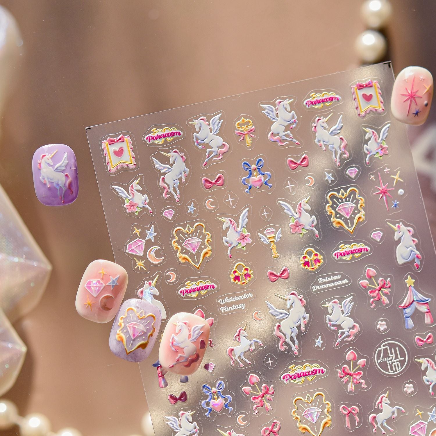Cherry Bunny Collection: "Cute Cherry Bunny" – 3D Embossed Nail Sticker