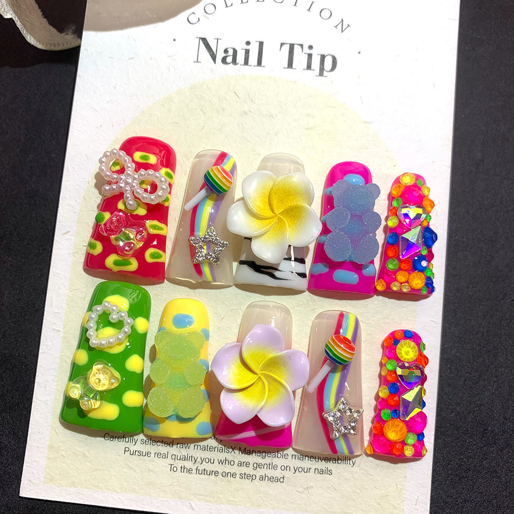 Colorful Candy Duckbill Press On Nails