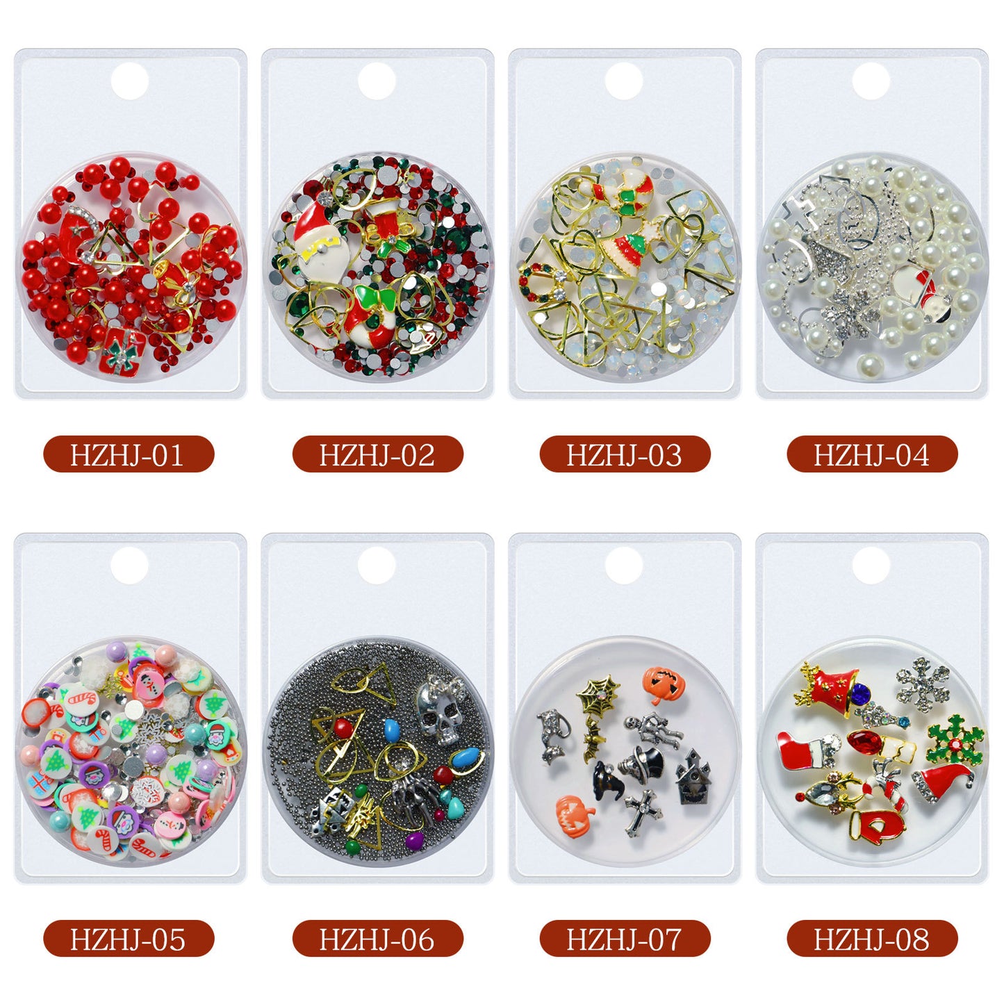 Mixed Christmas Nail Art Charms & 3D Decoration Set (MOQ=3)
