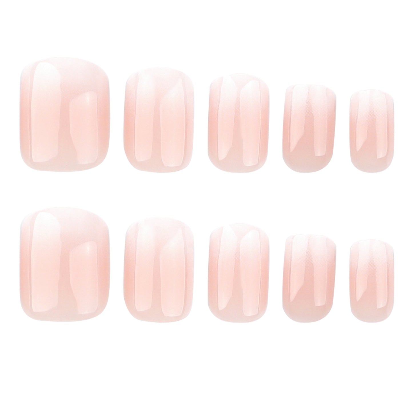 Minimalist temperament short manicure simple gradual change naked pink white  short European square ｜365nails
