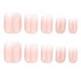 Manicure curta minimalista, mudança gradual simples, rosa nua, branca, curta, quadrada europeia ｜365nails