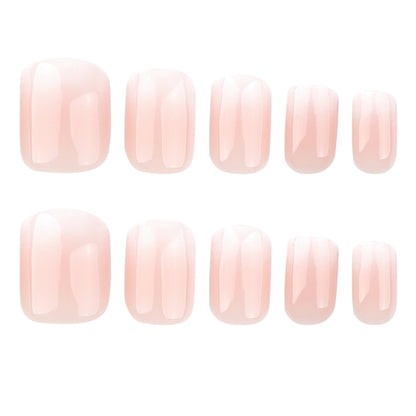 Minimalist temperament short manicure simple gradual change naked pink white  short European square ｜365nails