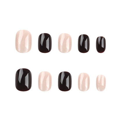 Internet celebrity popular short round manicure solid color cat eye   ins  film short ｜365nails