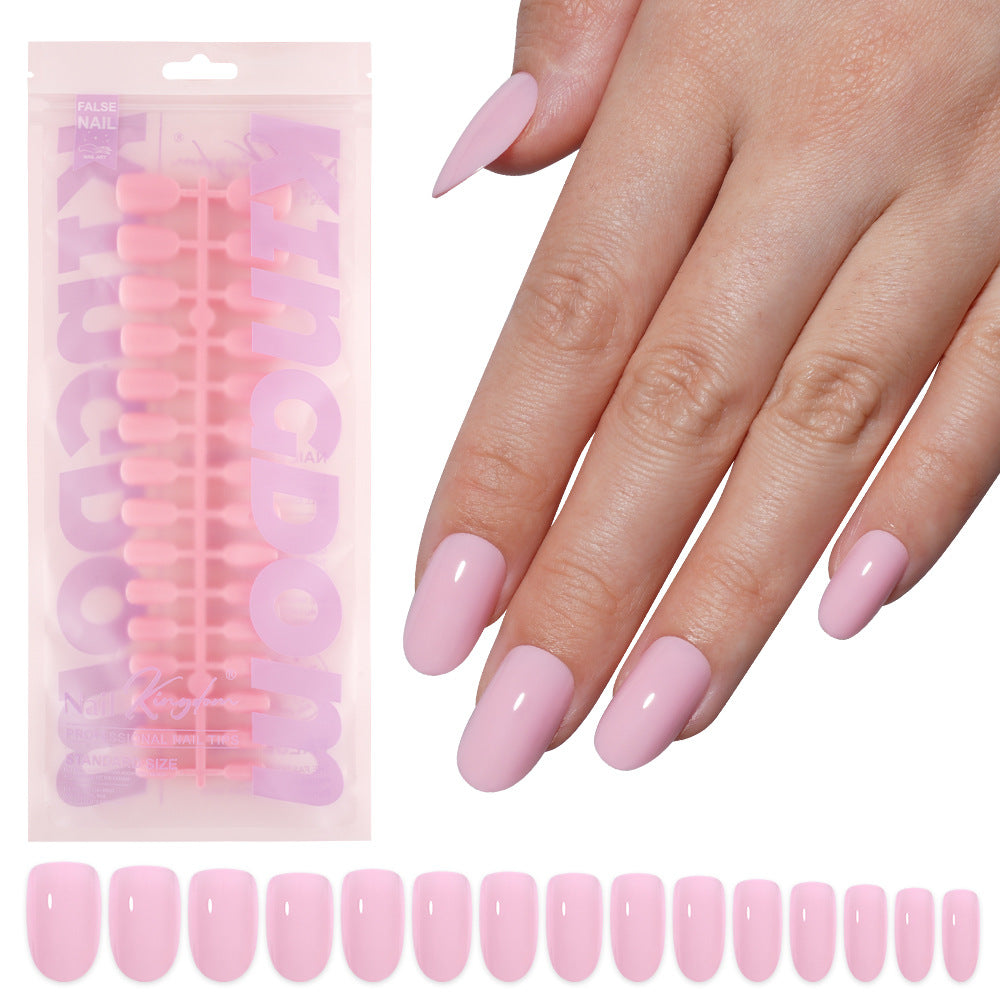 Nail Tips Press on nails Solid color glossy removable 120 pieces Boxed wearable prefabricated nail piece False nail piece Patch nail art
