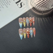 365nails: "Summer Bloom" – 3D Floral Handmade Stiletto Nails