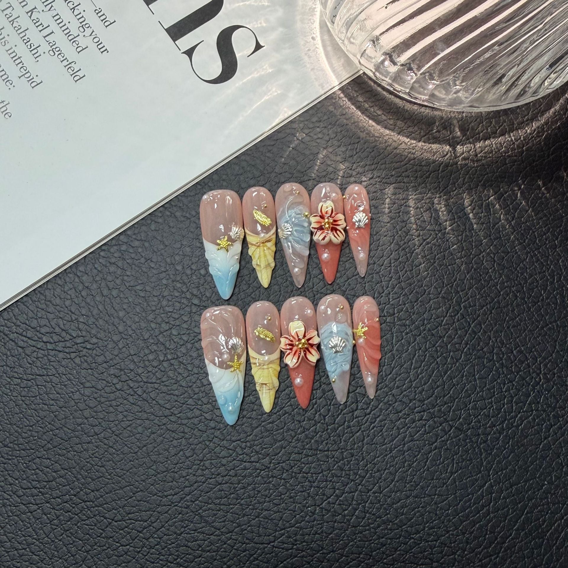 365nails: "Summer Bloom" – 3D Floral Handmade Stiletto Nails