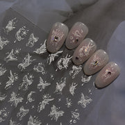 365nails: 달빛 화이트 나비 실루엣 – 네일 아트 스티커