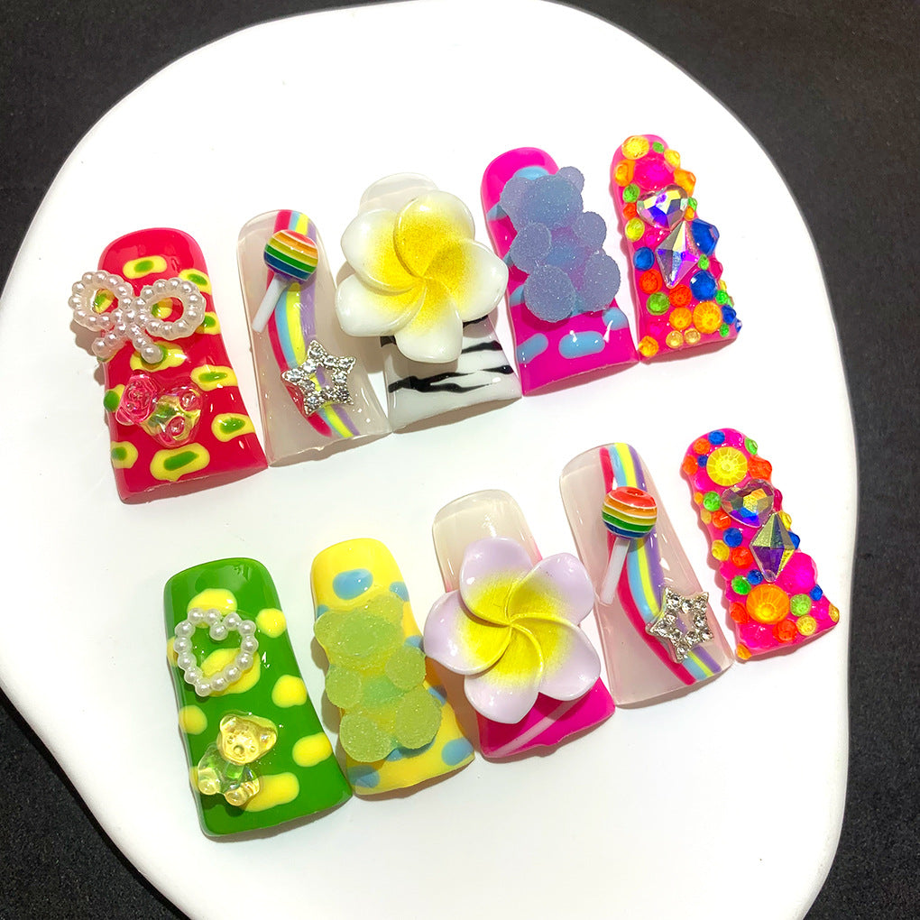Colorful Candy Duckbill Press On Nails